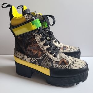 Fashion Nova Muti Color Snake Print Boot